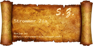 Strommer Zia névjegykártya